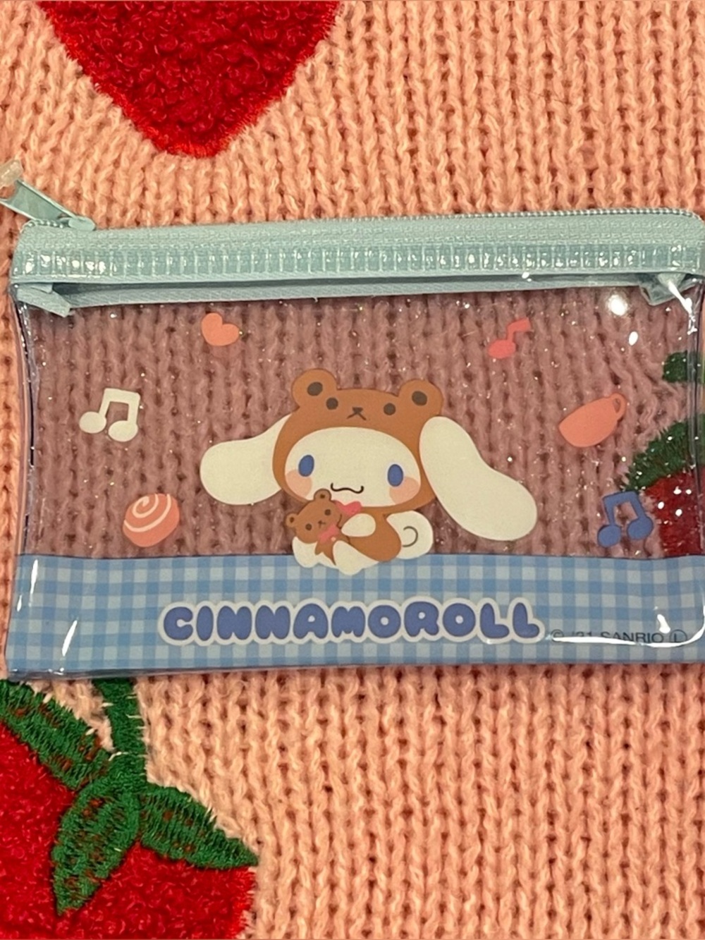 Sanrio Cinnamoroll Clear Glitter Mini Zipper Bag